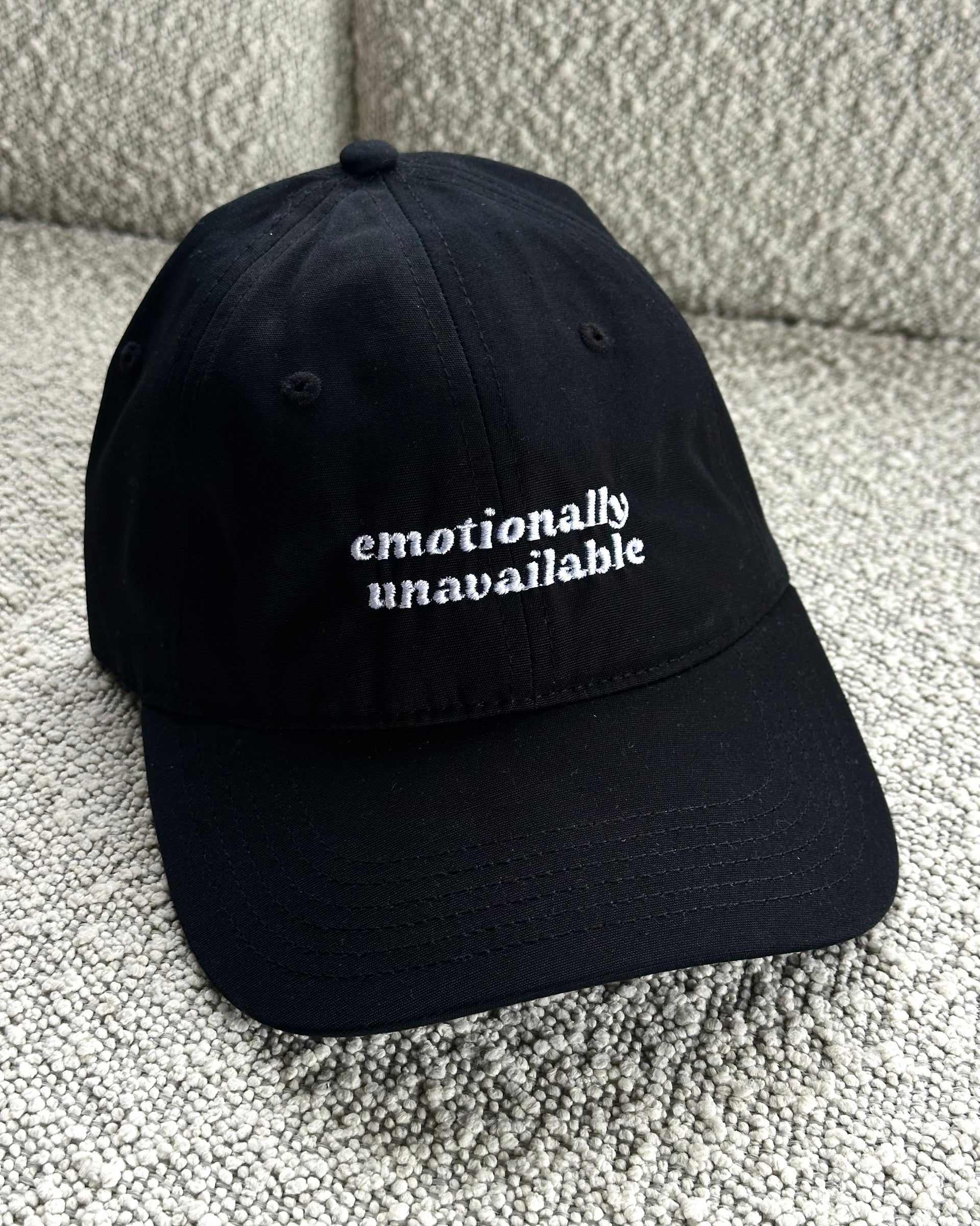 EMOTIONALLY UNAVAILABLE CAP – overstimulated club